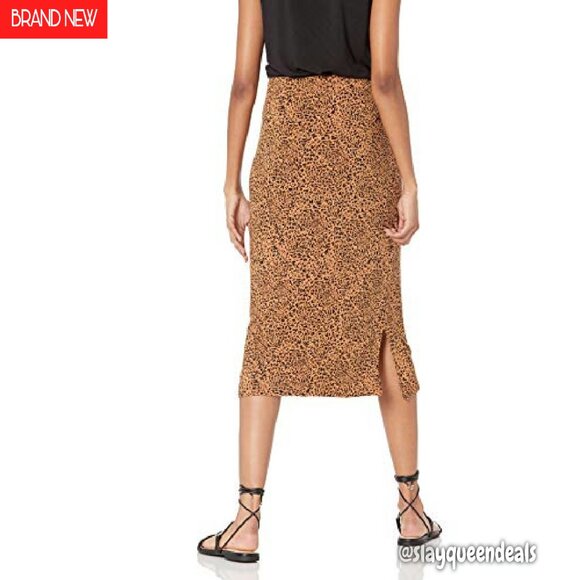 Pull-On Knit Midi Skirt, Rayon Stretch Jersey, Regular Fit, 31" Length - Picture 3 of 7